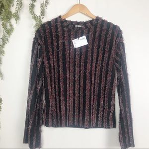 🔥Zara | NWT Cropped Raw Hem Shirt